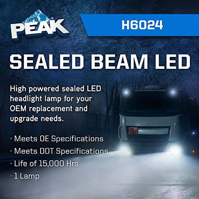 PEAK H6024 Sealed Beam 6000K LED Headlight by Peak - Image 2