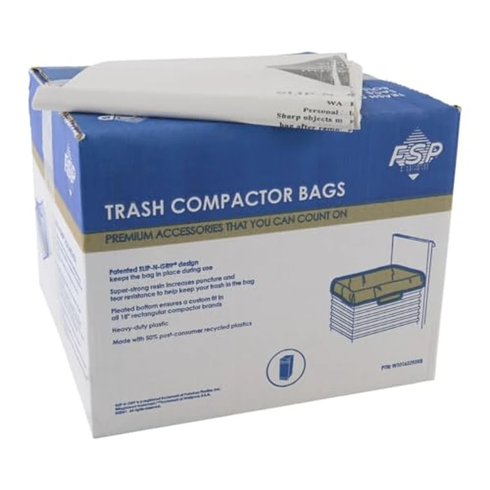 Whirlpool W10165293RB Genuine OEM Trash Compactor Bags (60-Pack) - Heavy-Duty 18-Inch Replacement Bags - Fits KitchenAid, Maytag, JennAir, & Kenmore - 3 Mil Thick, Slip-N-Grip Leak-Proof Design by Whirlpool - Used - Very Good condition