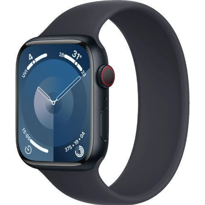 Apple Watch Series 9 (Cellular + GPS) - 64GB - 45mm - Midnight Aluminum Case with Midnight Textile Solo Loop Band - One Size by Apple - Image 2
