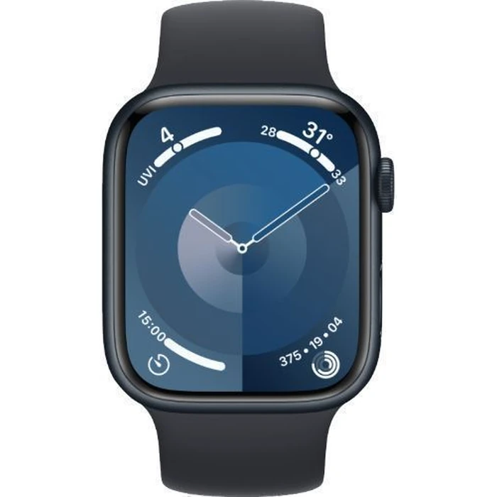 Apple Watch Series 9 (Cellular + GPS) - 64GB - 45mm - Midnight Aluminum Case with Midnight Textile Solo Loop Band - One Size by Apple - Image 1