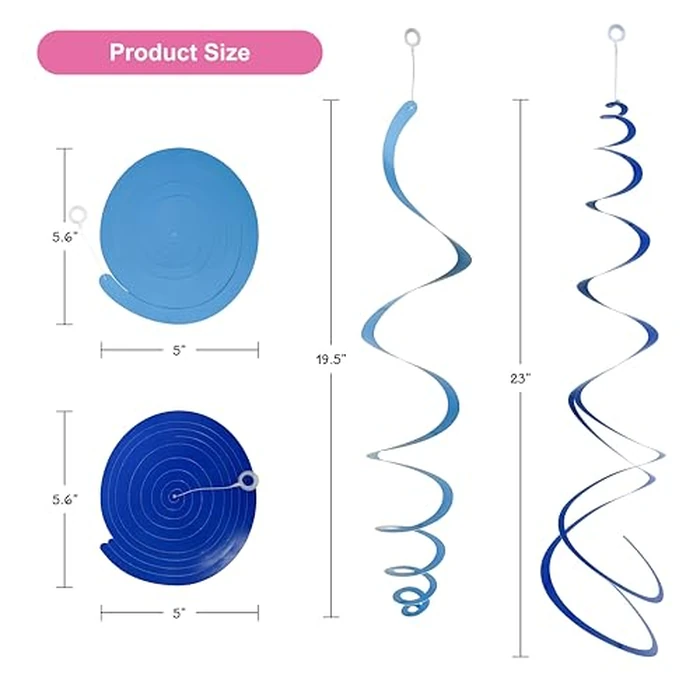 HonuGoGo 48‑Piece Multi-Color Paper Swirl Decorations - Hanging Party Swirls for Birthday, Baby Shower, Wedding & Celebration Decor by HonuGoGo - Image 4