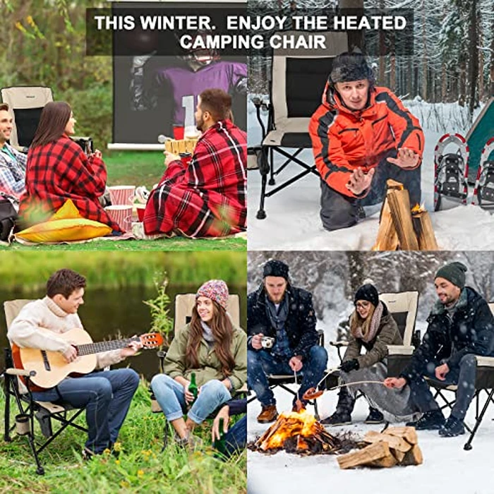 REALEAD Heated Camping Chair - Fully Padded - Heated Chairs Outdoor Sports - Supports 400 lbs - Portable Heated Outdoor Camp Chair for Sport Events - Battery NOT Included by REALEAD - Image 2