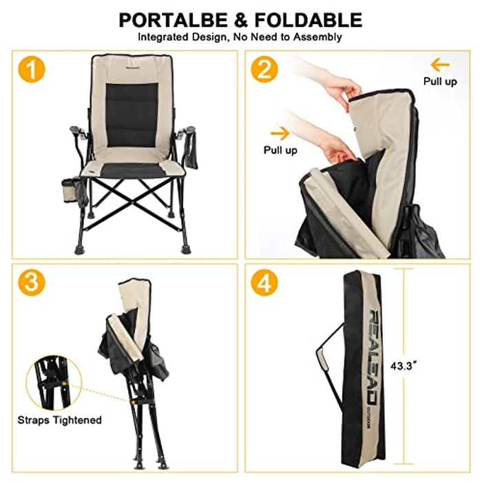 REALEAD Heated Camping Chair - Fully Padded - Heated Chairs Outdoor Sports - Supports 400 lbs - Portable Heated Outdoor Camp Chair for Sport Events - Battery NOT Included by REALEAD - Image 8