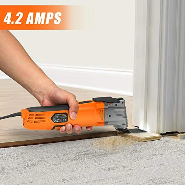 ENERTWIST Oscillating Tool, 4.2 Amp Oscillating Multitool Kit with 5 degrees Oscillation Angle, 6 Variable Speed, 31pcs Saw Accessories, Auxiliary Handle and Carrying Bag, ET-OM-500 by ENERTWIST - Image 3