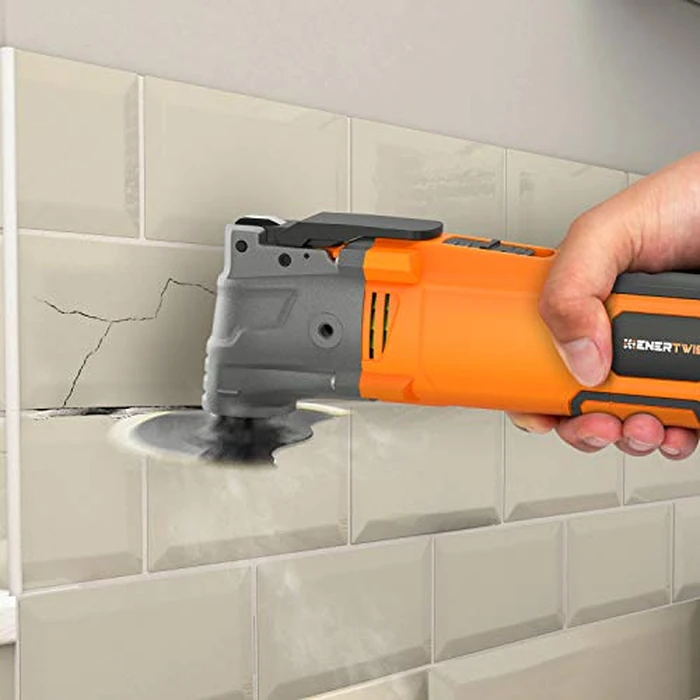 ENERTWIST Oscillating Tool, 4.2 Amp Oscillating Multitool Kit with 5 degrees Oscillation Angle, 6 Variable Speed, 31pcs Saw Accessories, Auxiliary Handle and Carrying Bag, ET-OM-500 by ENERTWIST - Image 7