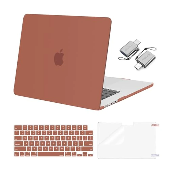 MOSISO Compatible with MacBook Air 15 inch Case M5 2026 M4 2025 M3 M2 2024 2023 A3448 A3241 A3114 A2941, Hard Shell&Keyboard Cover&Screen Film&Type C, Great for Study, Travel, Work,Garnet Red by MOSISO - Image 2