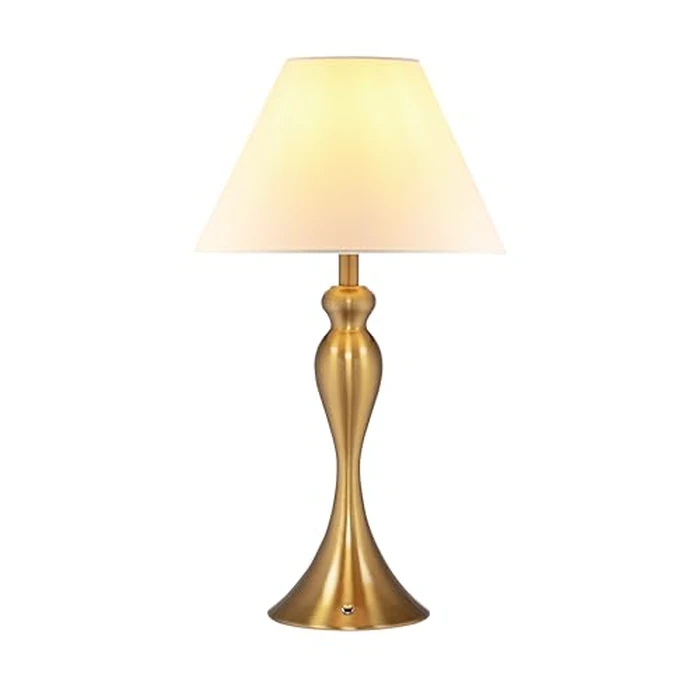 O'Bright Ember Cordless Table Lamp - Rechargeable, Touch Dimmable, Battery Operated, E26 LED Bulb, Type-C Fast Charging, Portable Lamp for Bedroom, Living Room, Office, Antique Brass by O'Bright - Image 1