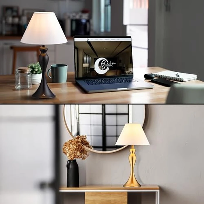 O'Bright Ember Cordless Table Lamp - Rechargeable, Touch Dimmable, Battery Operated, E26 LED Bulb, Type-C Fast Charging, Portable Lamp for Bedroom, Living Room, Office, Antique Brass by O'Bright - Image 6