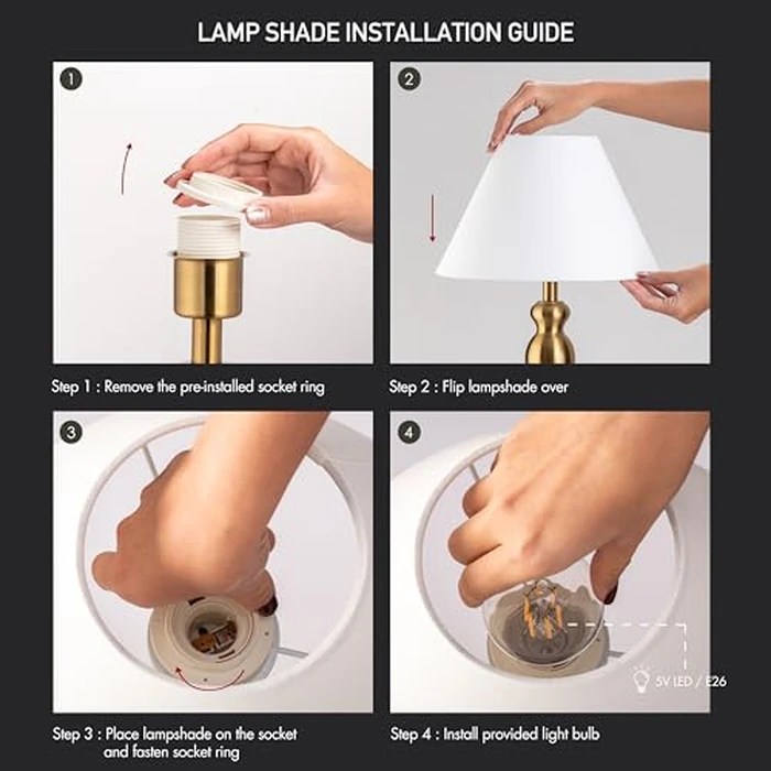 O'Bright Ember Cordless Table Lamp - Rechargeable, Touch Dimmable, Battery Operated, E26 LED Bulb, Type-C Fast Charging, Portable Lamp for Bedroom, Living Room, Office, Antique Brass by O'Bright - Image 7