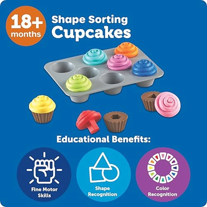 Learning Resources Smart Snacks Shape Sorting Cupcakes - Toddler Girl and Boys Toys, Play Food, Toy Kitchen Accesories, Fine Motor Skills, Preschool Montessori, Shape Sorter, Kids Birthday by Learning Resources - Image 5
