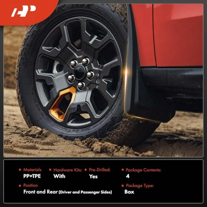 A-Premium Set of 4PCS Mud Flaps Splash Guards Mudguards Mudflaps with Hardware Kits Accessory Compatible with Ford F-150, 2015-2020, (fits for Fender Flares), Black Color, Front LH RH and Rear LH RH by A-premium - Image 6