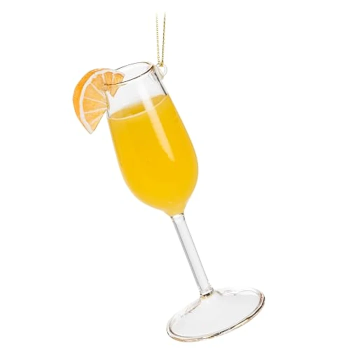 Abbott Collection Mimosa Ornament. Pack of 1 - Resin/Glass, Orange/Clear (3.5 inches H) by Abbott Collection - Used - Like New condition