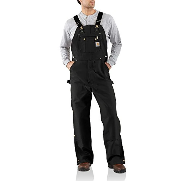 Carhartt Men's Firm Duck Bib Overall, Black, W44 x L34 by Carhartt - Used - Like New condition - US$78.09