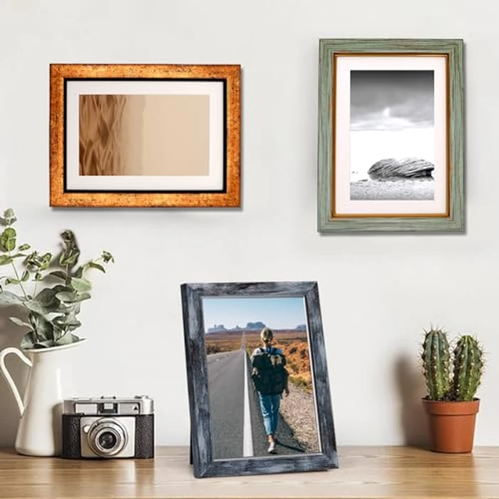 Fixwal 5x7 Picture Frame Set of 5, Vintage Photo Frame, Rustic Retro Picture Frame with Tempered Glass, Decorative Art on Walls and Tabletop Placement by Fixwal - Image 7