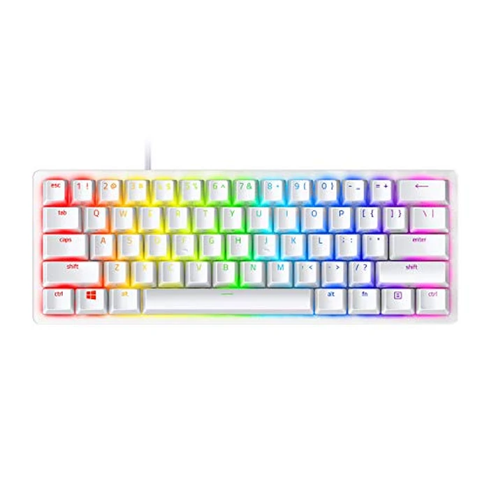 Razer Huntsman Mini 60% Gaming Keyboard: Linear Optical Switches - Rapid Trigger Mode - Chroma RGB Lighting - PBT Keycaps - Onboard Memory - Snap Tap - White by Razer - Used - Good condition - CA$76.69