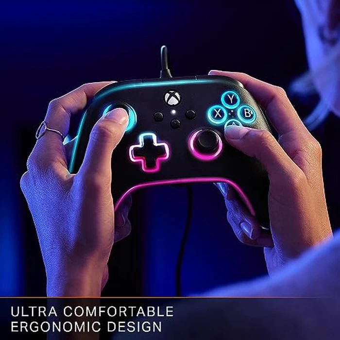 PowerA Advantage Wired Controller for Xbox Series X|S with Lumectra + RGB LED Strip - Black, gamepad, wired video game controller, gaming controller, works with Xbox One and Windows 10/11, Officially Licensed for Xbox by PowerA - Image 8