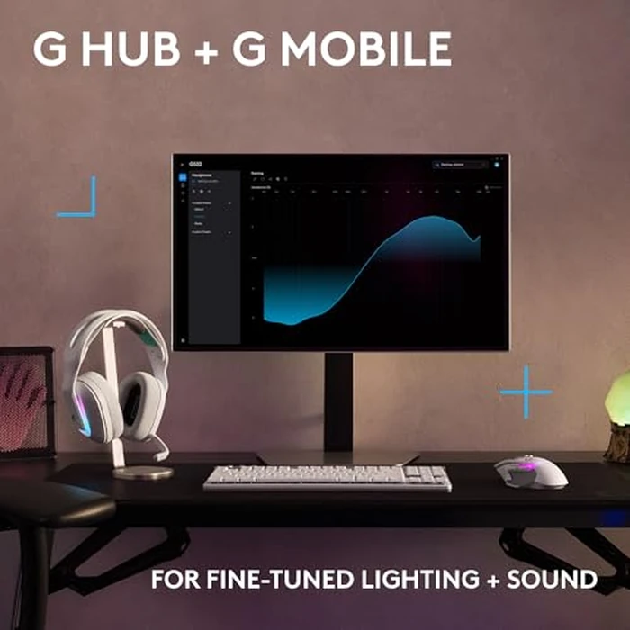 Logitech G522 Lightspeed Wireless Gaming Headset, Full-Band Mic, Advanced Audio, Tri-Connect (Lightspeed, Bluetooth, USB A to C), LIGHTSYNC RGB, for PC & Nintendo Switch/Switch 2 - White by Logitech G - Image 7