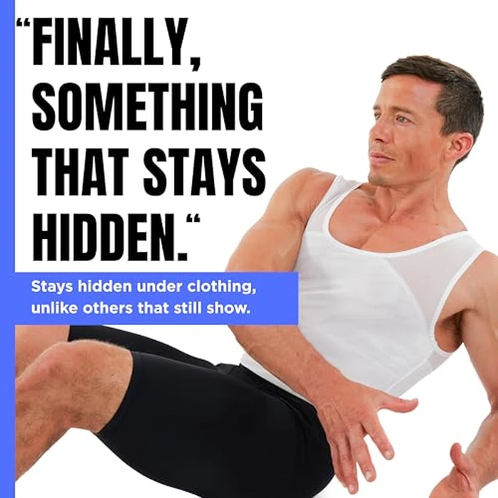 Esteem Apparel Original Men's Chest Compression Shirt to Hide Gynecomastia Slimming Shapewear (White, Medium) by Esteem Apparel - Image 6