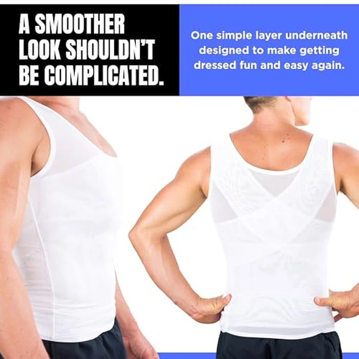 Esteem Apparel Original Men's Chest Compression Shirt to Hide Gynecomastia Slimming Shapewear (White, Medium) by Esteem Apparel - Image 7