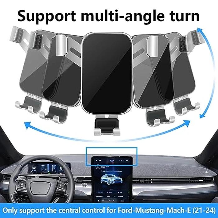LUNQIN Car Phone Holder for Ford Mustang Mach E 2021 2022 2023 2024 2025 2026 Mach-E Auto Interior Accessories Best Cell Phones Mount Cellphone Mobile Cradle Charging Navigation Bracket Screen Stand by musttrue - Image 5