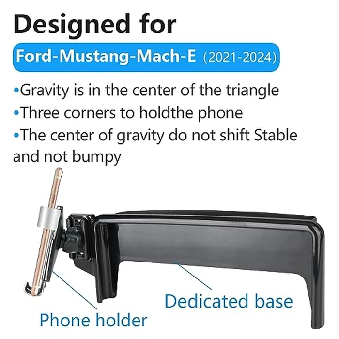 LUNQIN Car Phone Holder for Ford Mustang Mach E 2021 2022 2023 2024 2025 2026 Mach-E Auto Interior Accessories Best Cell Phones Mount Cellphone Mobile Cradle Charging Navigation Bracket Screen Stand by musttrue - Image 6