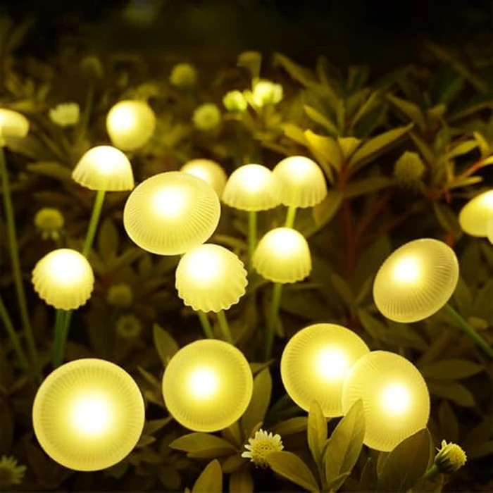 HXERY 4 Packs Solar Lights Outdoor Waterproof,Garden Patio Decorative,Mushroom Light for Patio Lawn,Landscape Lighting Large Bulbs,Starlight Windswept Lights,Great Gift for Women for Gardening,24LEDs by HXERY - Image 1