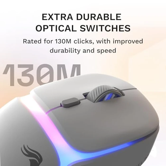 Glorious Gaming Model D3 Wireless Gaming Mouse - InfinitePlay Swappable Battery, 130H Battery Life, 8k Polling, 130M Optical Switches, Ultralight 69g, 30K DPI Optical Sensor, RGB - White by GLORIOUS - Image 4