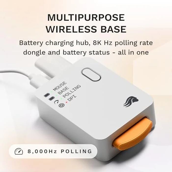 Glorious Gaming Model D3 Wireless Gaming Mouse - InfinitePlay Swappable Battery, 130H Battery Life, 8k Polling, 130M Optical Switches, Ultralight 69g, 30K DPI Optical Sensor, RGB - White by GLORIOUS - Image 5