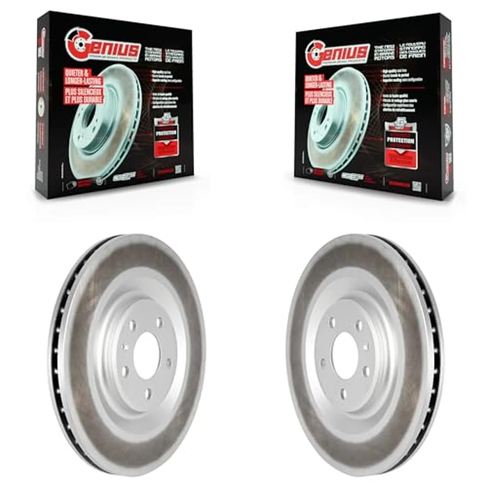 Genius Rear Coated Disc Brake Rotors Pair Replacement For Audi Q7 Q8 e-tron Quattro SQ8 Sportback SQ7 A8 S S6 S8 S7 KG-101731 by Genius - Used - Very Good condition - CA$120.53