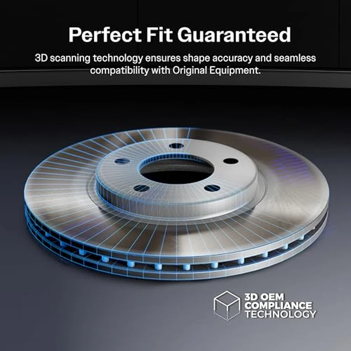 Genius Rear Coated Disc Brake Rotors Pair Replacement For Audi Q7 Q8 e-tron Quattro SQ8 Sportback SQ7 A8 S S6 S8 S7 KG-101731 by Genius - Image 8