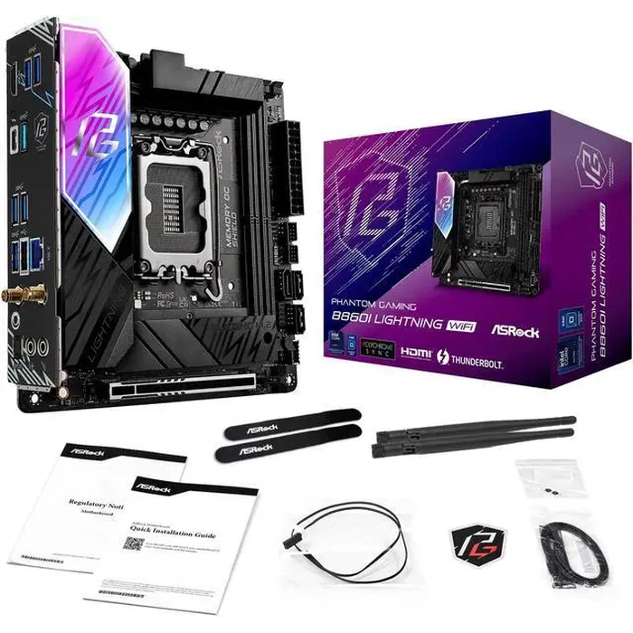 ASRock B860I Lightning WiFi LGA 1851 Intel B860 SATA 6Gb/s Intel Core Ultra DDR5 Mini ITX Motherboard by ASRock - Image 9