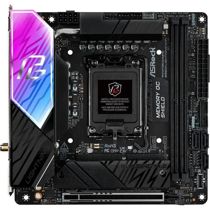ASRock B860I Lightning WiFi LGA 1851 Intel B860 SATA 6Gb/s Intel Core Ultra DDR5 Mini ITX Motherboard by ASRock - Image 4