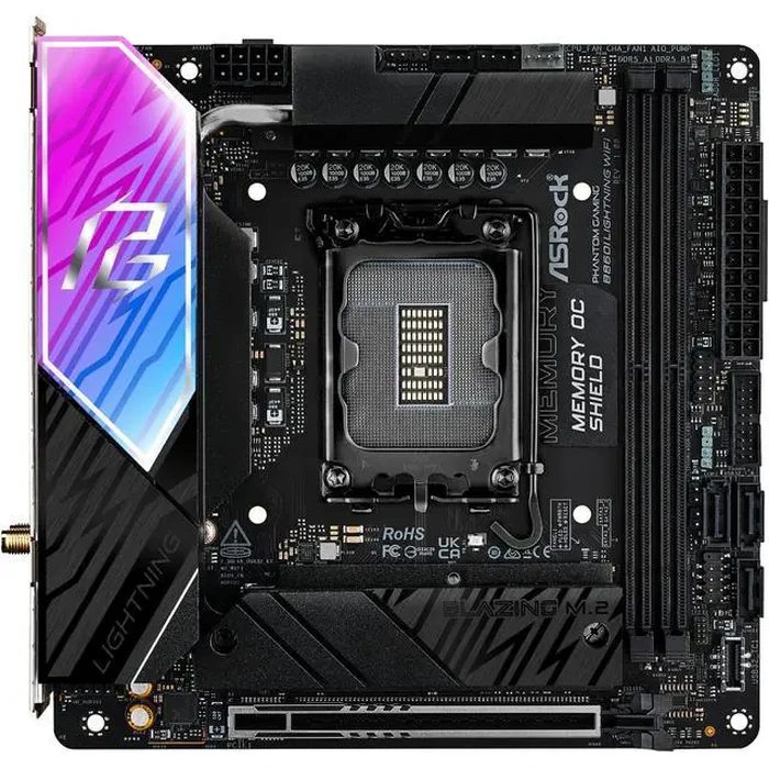 ASRock B860I Lightning WiFi LGA 1851 Intel B860 SATA 6Gb/s Intel Core Ultra DDR5 Mini ITX Motherboard by ASRock - Image 3