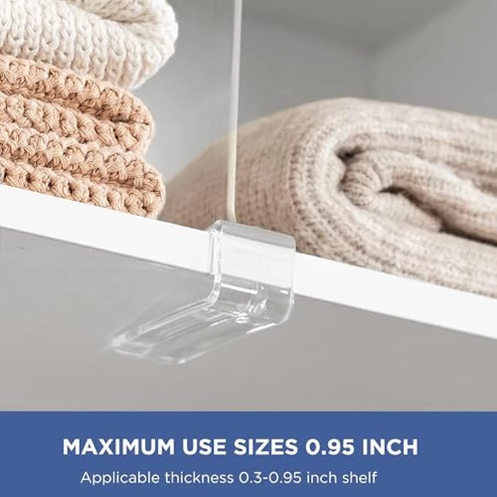 HBlife 12 Inches Tall [Extra Tall Version] Clear Shelf Dividers, 12 Pack Purse Organizer for Closet Perfect for Sweater, Shirts, Handbags, Acrylic Adjustable Bookshelf for Organization by HBlife - Image 4