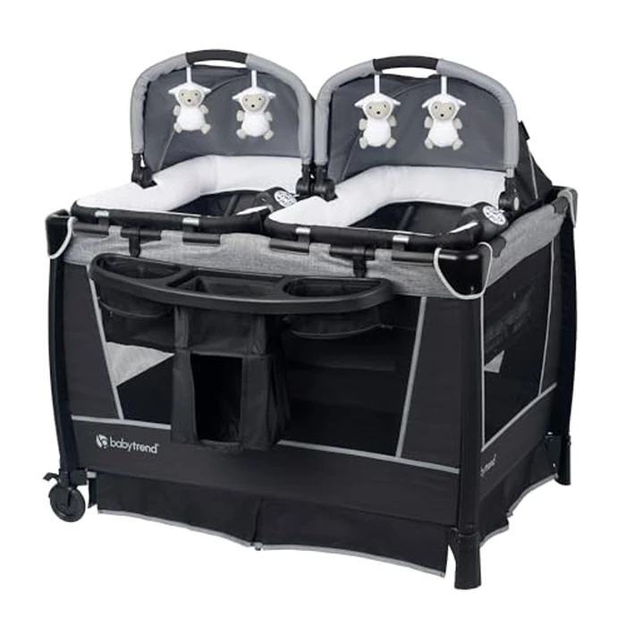 Baby Trend Retreat Nursery Center with Two Removable Rock A Bye Bassinets, Changing Table, Organizer, and Music Center with Nightlight, Quarry by Baby Trend - Used - Very Good condition