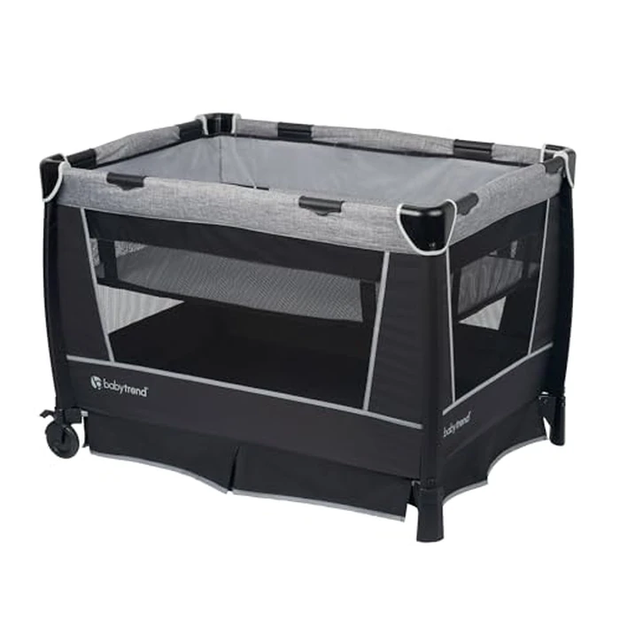 Baby Trend Retreat Nursery Center with Two Removable Rock A Bye Bassinets, Changing Table, Organizer, and Music Center with Nightlight, Quarry by Baby Trend - Image 4