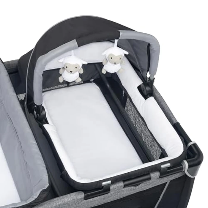 Baby Trend Retreat Nursery Center with Two Removable Rock A Bye Bassinets, Changing Table, Organizer, and Music Center with Nightlight, Quarry by Baby Trend - Image 5