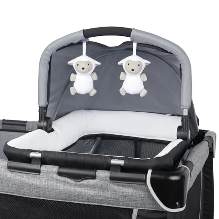 Baby Trend Retreat Nursery Center with Two Removable Rock A Bye Bassinets, Changing Table, Organizer, and Music Center with Nightlight, Quarry by Baby Trend - Image 6