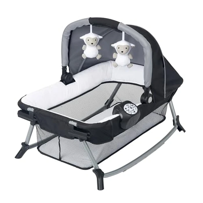 Baby Trend Retreat Nursery Center with Two Removable Rock A Bye Bassinets, Changing Table, Organizer, and Music Center with Nightlight, Quarry by Baby Trend - Image 7