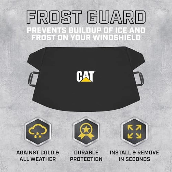 Cat(R) Windshield Snow Cover, Toughest Car Frost Protector for Ice & Sleet, Weatherproof for Winter, Includes Anti-Theft Straps, Freeze Protector for Auto Car Truck Van SUV, Wide Size 78"x45" inch,Black by CAT - Image 2