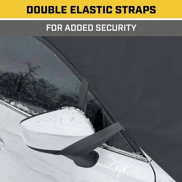 Cat(R) Windshield Snow Cover, Toughest Car Frost Protector for Ice & Sleet, Weatherproof for Winter, Includes Anti-Theft Straps, Freeze Protector for Auto Car Truck Van SUV, Wide Size 78"x45" inch,Black by CAT - Image 5