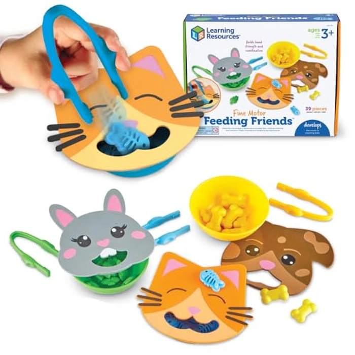 Learning Resources Fine Motor Feeding Friends - Fine Motor Toys for Toddlers, Counting Skills, Color and Shape Sorting, Matching Skills, Montessori Activities, Birthday Gift for Boys and Girls by Learning Resources - Used - Like New condition - US$17.00