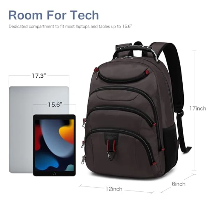 Boavan Laptop Backpack for men, 15.6 inch Laptop Bag with USB Port, Waterproof Travel Work Backpack Purse, Anti-Theft Teacher Nurse Doctor Casual Bookbags Office Business backpack,Coffee by Boavan - Image 5