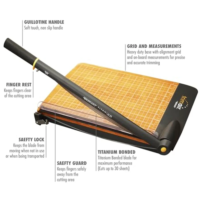 Westcott TrimAir Guillotine Wood Trimmer with Anti-Microbial Protection (15106) by Westcott - Image 2
