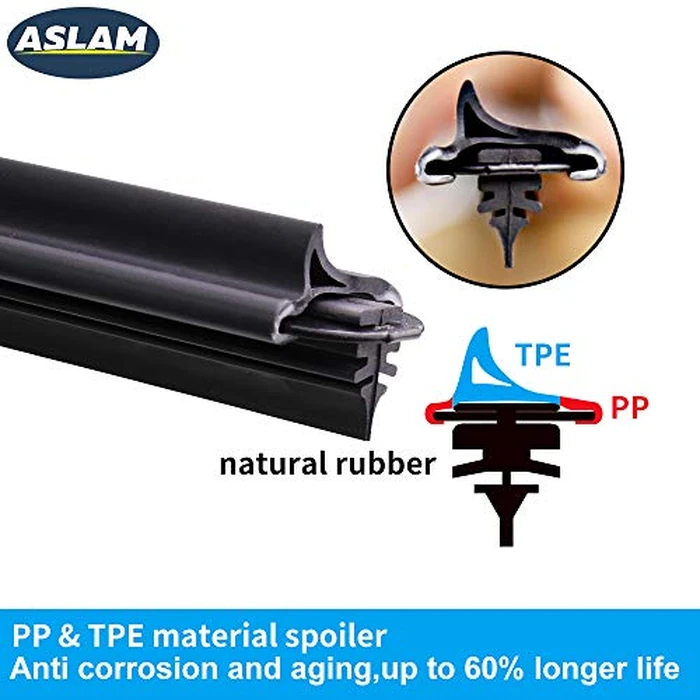 ASLAM Windshield Wipers All-Season Blade Type-M 26"+20", Multifunctional Adapters and Refills Replaceable, Double Service Life(set of 2) by ASLAM - Image 5