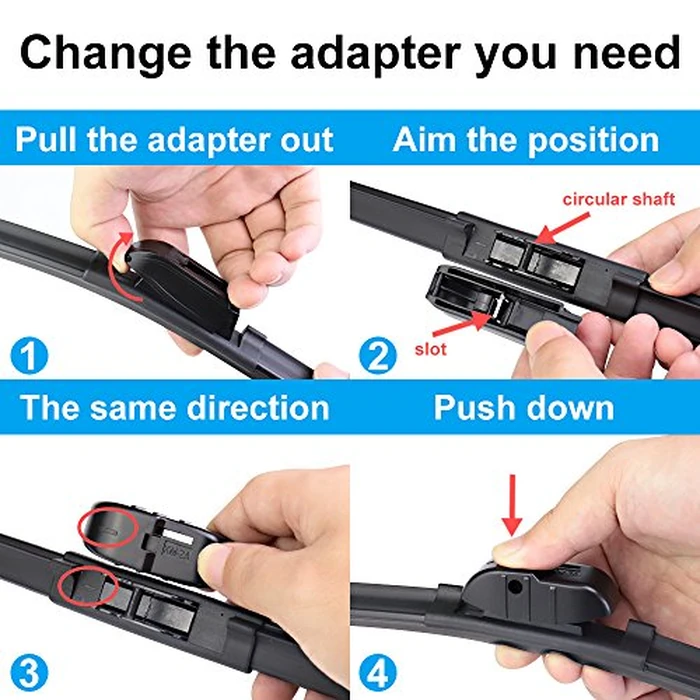 ASLAM Windshield Wipers All-Season Blade Type-M 26"+20", Multifunctional Adapters and Refills Replaceable, Double Service Life(set of 2) by ASLAM - Image 6