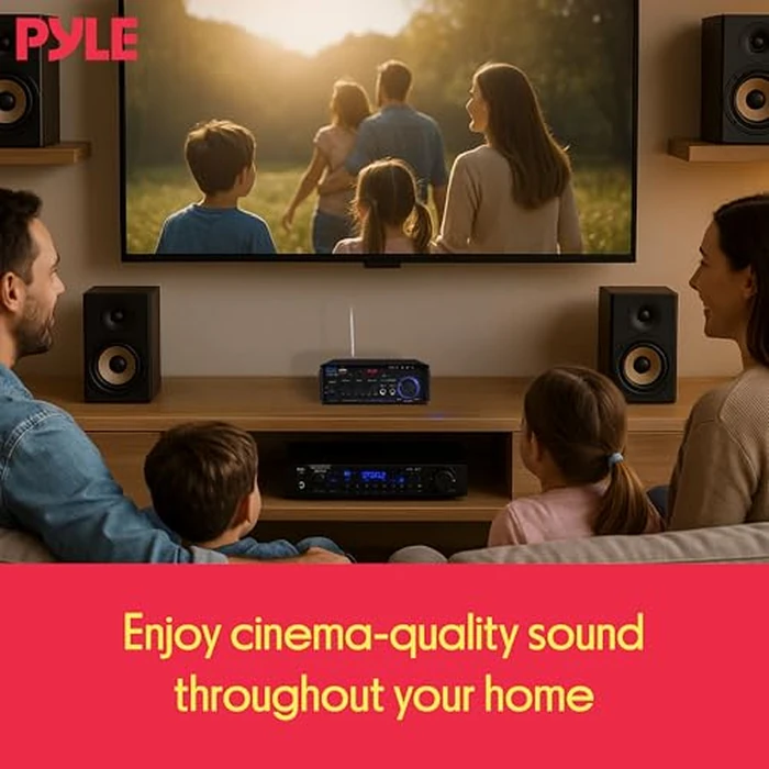 Pyle Stereo Amplifier - 200W Dual Channel Stereo Receiver w/RCA, USB, SD, MIC in, FM Radio Great for Home Speakers, Theater, Entertainment & Studio Use by Pyle - Image 8