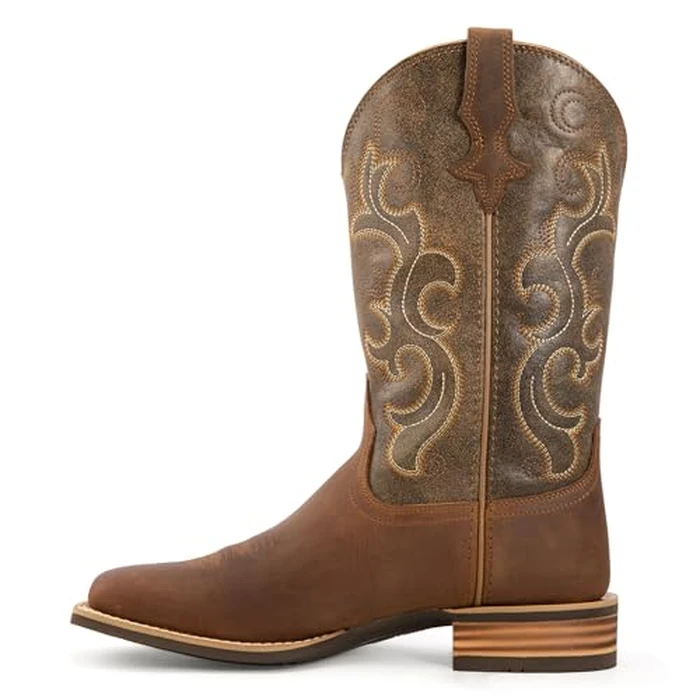 Palitutu Cowboy Boots for Women, Genuine Leather Mid Calf Embroidered Cowgirl Boots Square Toe Low Heel with Pull Tabs, Ideal for Music Festivals, Farm & Parties by Palitutu - Image 5