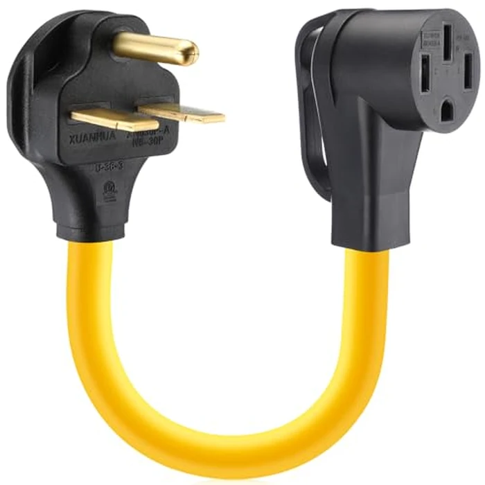 Kanayu NEMA 6-30P to 14-50R EV Charger Adapter Cord 30 Amp Welder to 50 Amp EV for Level 2 Charging, 3 Prong Male to 4 Prong Female Power Adapter for E V Charger, STW 10 AWG/3C, 1FT, ETL Listed by Kanayu - Used - Like New condition - US$23.51