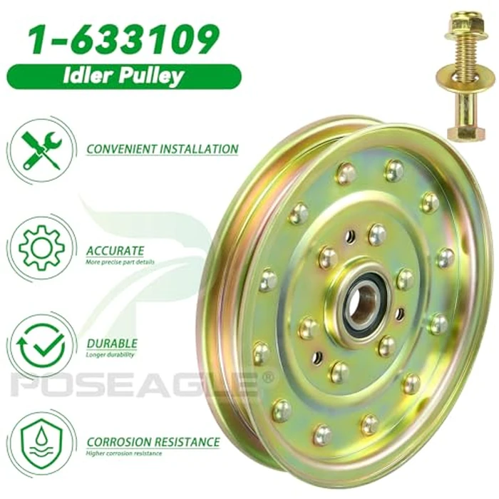 POSEAGLE 2 Pack 1-633109 Idler Pulley Replaces 132-9424 Exmark 126-7685 116-4667 Husqvarna 539102610 for Exmark Lazer Z 60 inch, Toro Z400 Z500 Z580 Z553 Z Master 60 inch Decks by POSEAGLE - Image 8